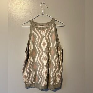 Boutique Sleeveless Sweater. XL 100% Cotton
Gray, white, light pink.